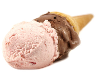 Ice cream on white background