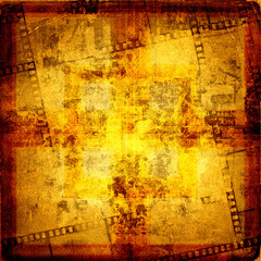 Old frame and grunge  filmstrip on the grunge background