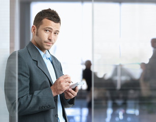 Businessman using smartphone