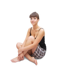 Obraz premium Sexy girl in checked skirt