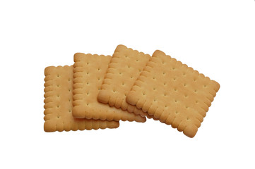 four biscuits isolated on white