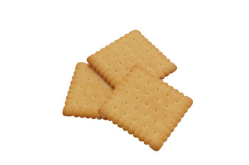 three biscuits isolated on white