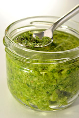 fresh home made pesto with some olive oil