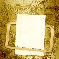 Old papers and grunge  filmstrip on the grunge background