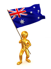 Men with flag. Australia