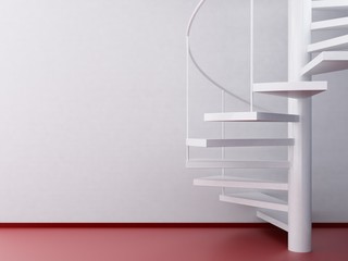 spiral stair to face a blank wall