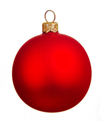 Red Christmas ball isolated on white