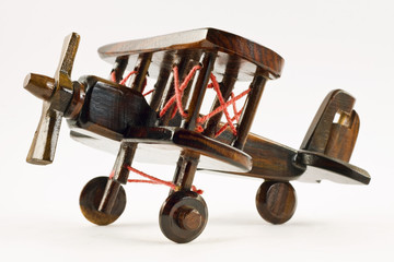 Retro wooden toy airplane