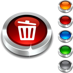 Recycle bin. 3d button set. Vector illustration