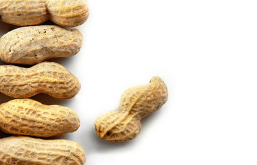 Peanuts on White Background