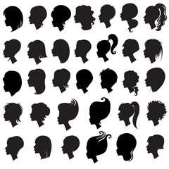 Big set of black hair styling for woman 1