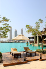 Obraz premium Recreation area at hotel in Dubai downtown, UAE