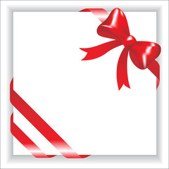 white card with red bow