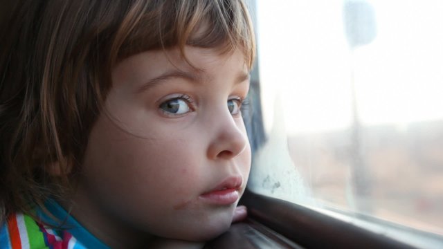 girl at the train window