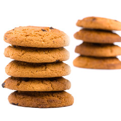 Fototapeta na wymiar two stacks of cookies