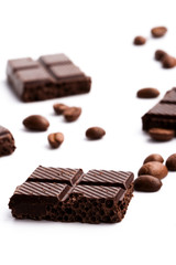 coffee beans and black chocolate