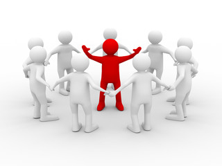 leadership concept on white background. Isolated 3D image