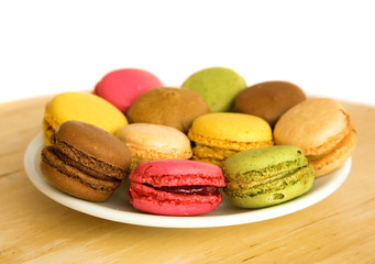 Assortment of traditional French macaroon cookies