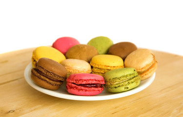 Assortment of traditional French macaroon cookies