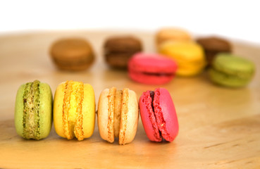 Assortment of traditional French macaroon cookies