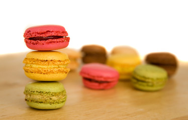 Assortment of traditional French macaroon cookies