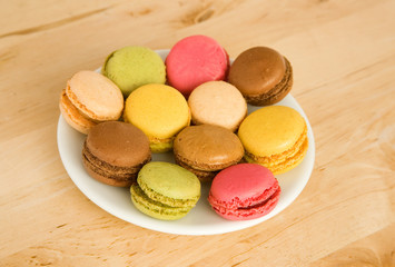Assortment of traditional French macaroon cookies