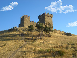 Ancient stone castle on the hill