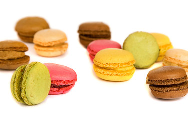 Assortment of traditional French macaroon cookies