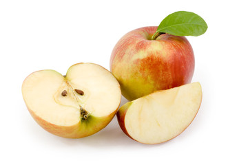 Naklejka na ściany i meble Apples. Cut apple on white background