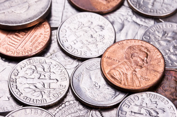 American coin background