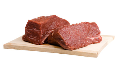 Piece of fresh meat on white background