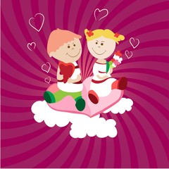 Pretty vector girl and boy