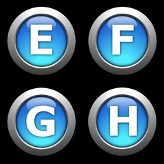 alphabet on black background