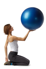 Woman with gymnastic ball