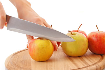 Close up of sliced green apple