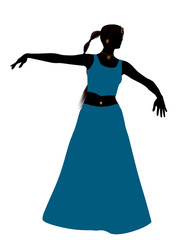 Obraz na płótnie Canvas Female Belly Dancer Silhouette
