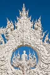 Decoration of famous white church, northern Thailand