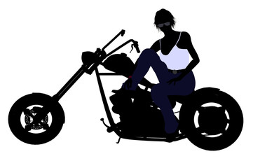 Female Biker Silhouette