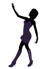 Fashionable Girl Illustration Silhouette