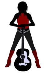 Female Musician Illustration Silhouette