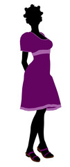 Fashionable African American Girl Illustration Silhouette