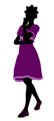 Fashionable African American Girl Illustration Silhouette