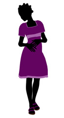 Fashionable African American Girl Illustration Silhouette