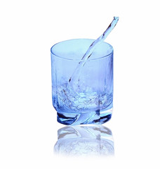 Water in the glass isolated on white