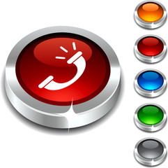Telephone 3d button set. Vector illustration
