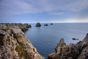 rocks near coastline in brittany