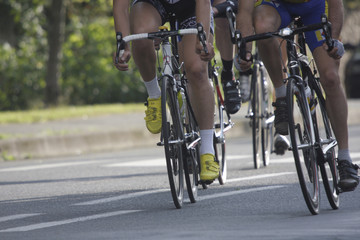 Naklejka na ściany i meble wheels during a cycling race
