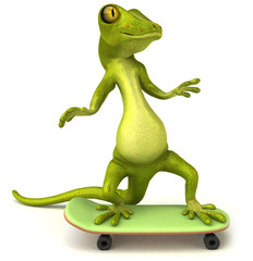 Lézard en skateboard