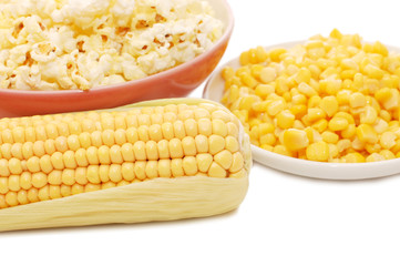 Fresh corn, preserved corn and popcorn