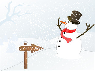 Winterlandschaft mit Schneemann